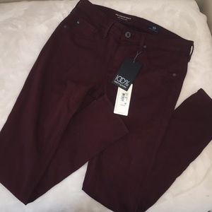 adriano goldschmied burgundy supper skinny ankle